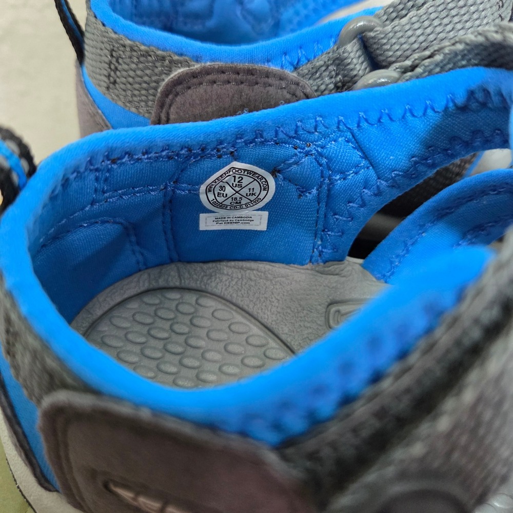 NWT KEEN Newport H2 Gray & Blue closed toe hiking outdoor sandals Boys size 12 - Picture 7 of 9